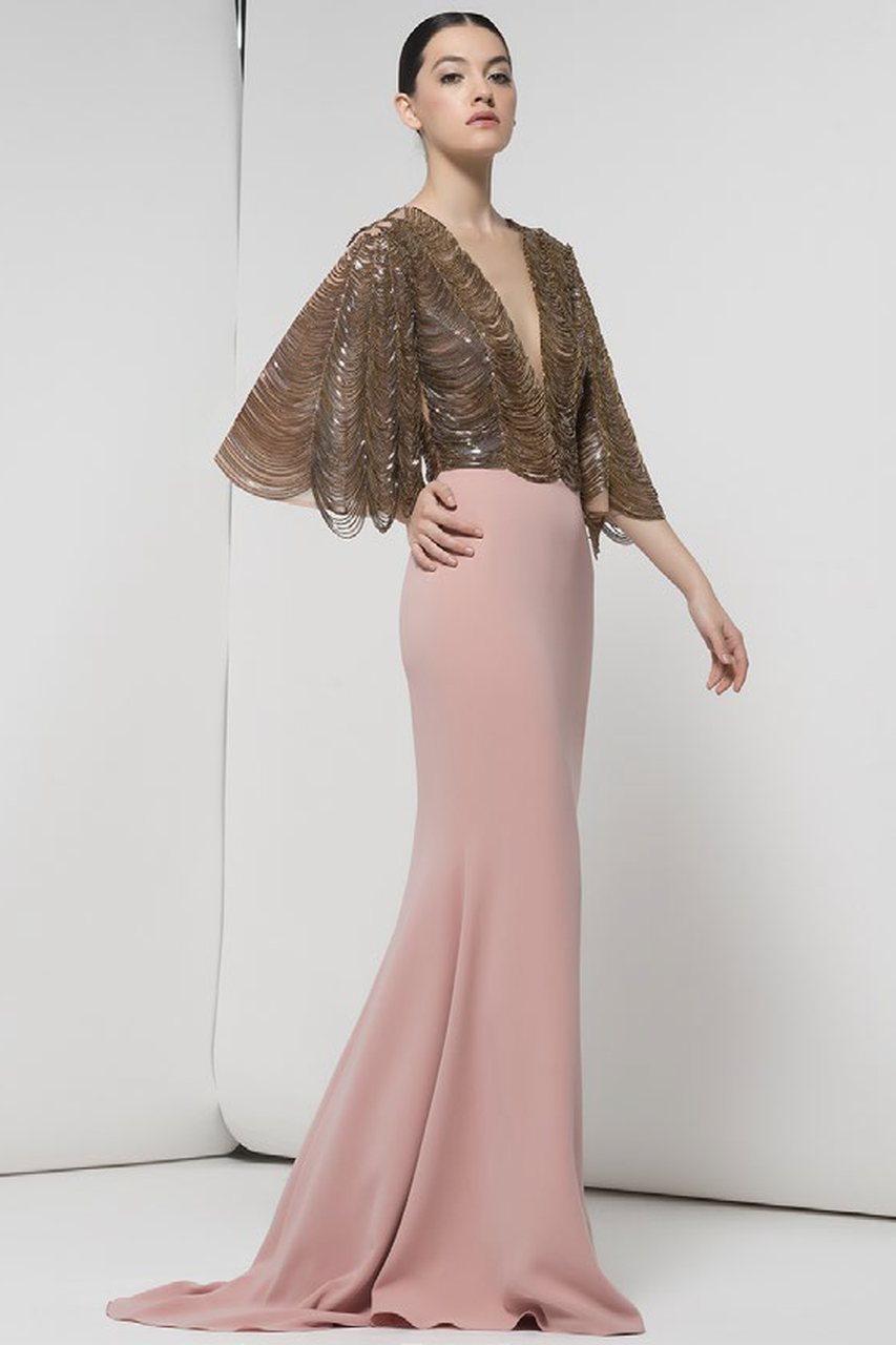 Cape Sleeve Jackson Gown