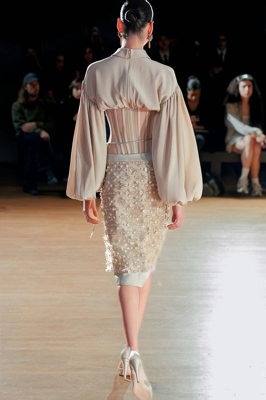 Long Sleeve Top and Midi Skirt