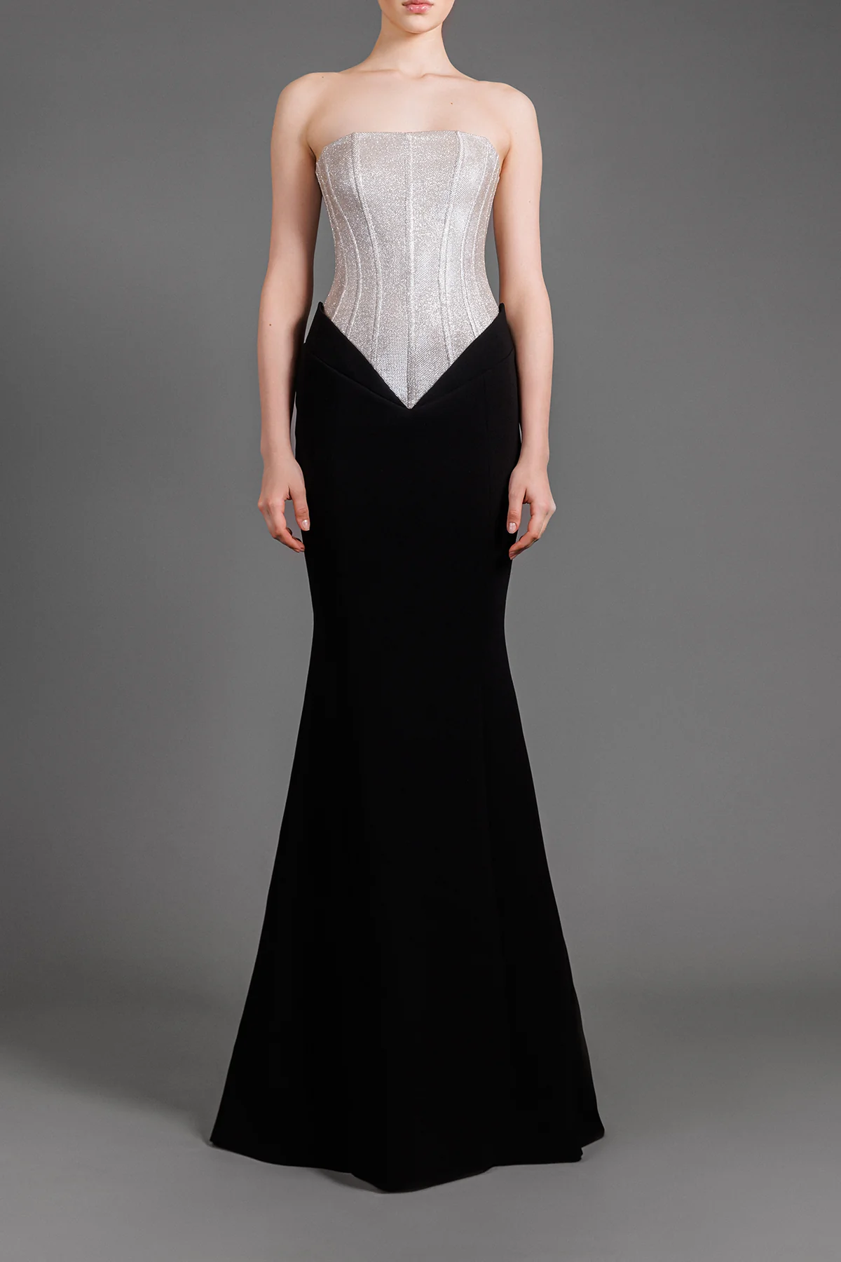 Lurex and Crepe Gown