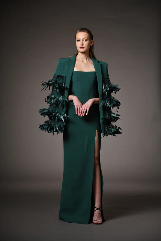 Feather Blazer and Dress