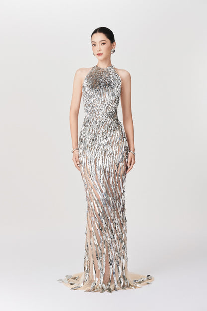 Vestido metálico brillante