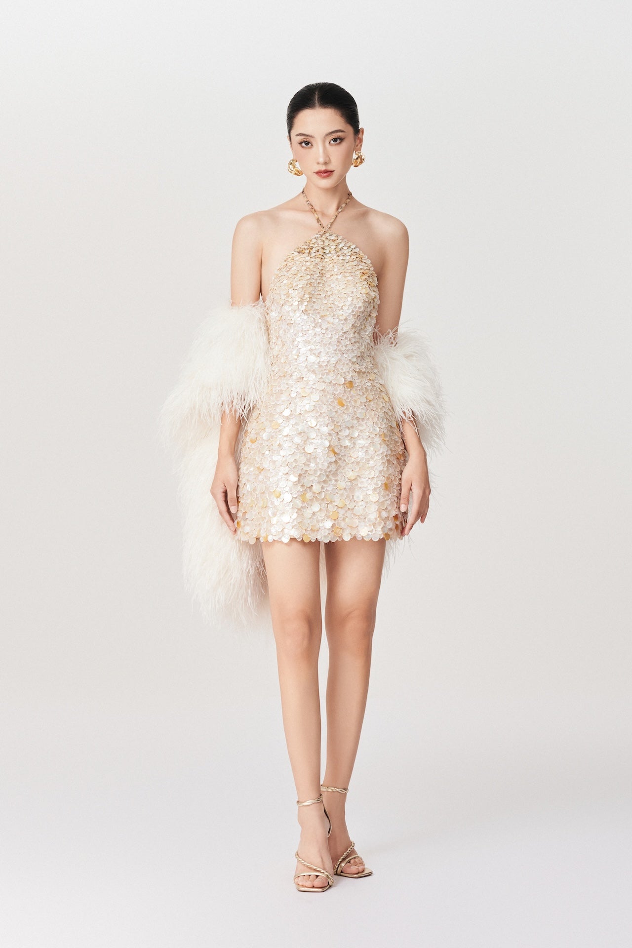Seashell Halter Mini Dress