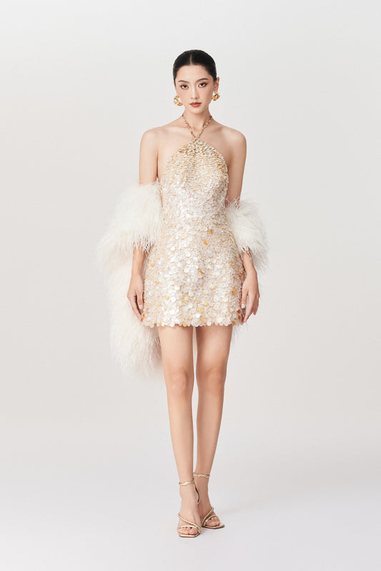 Seashell Halter Mini Dress