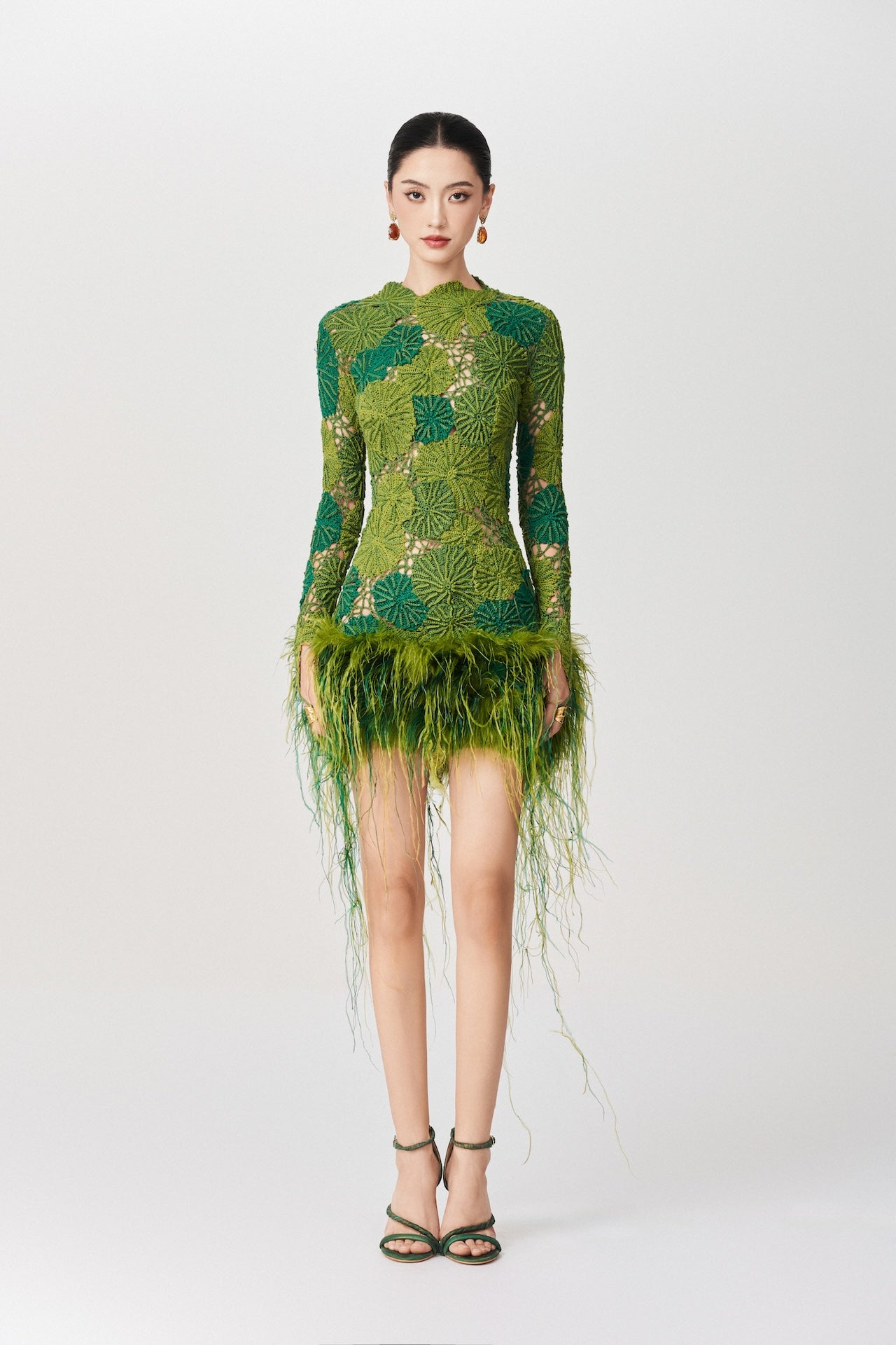 Leaf Crochet Mini Dress