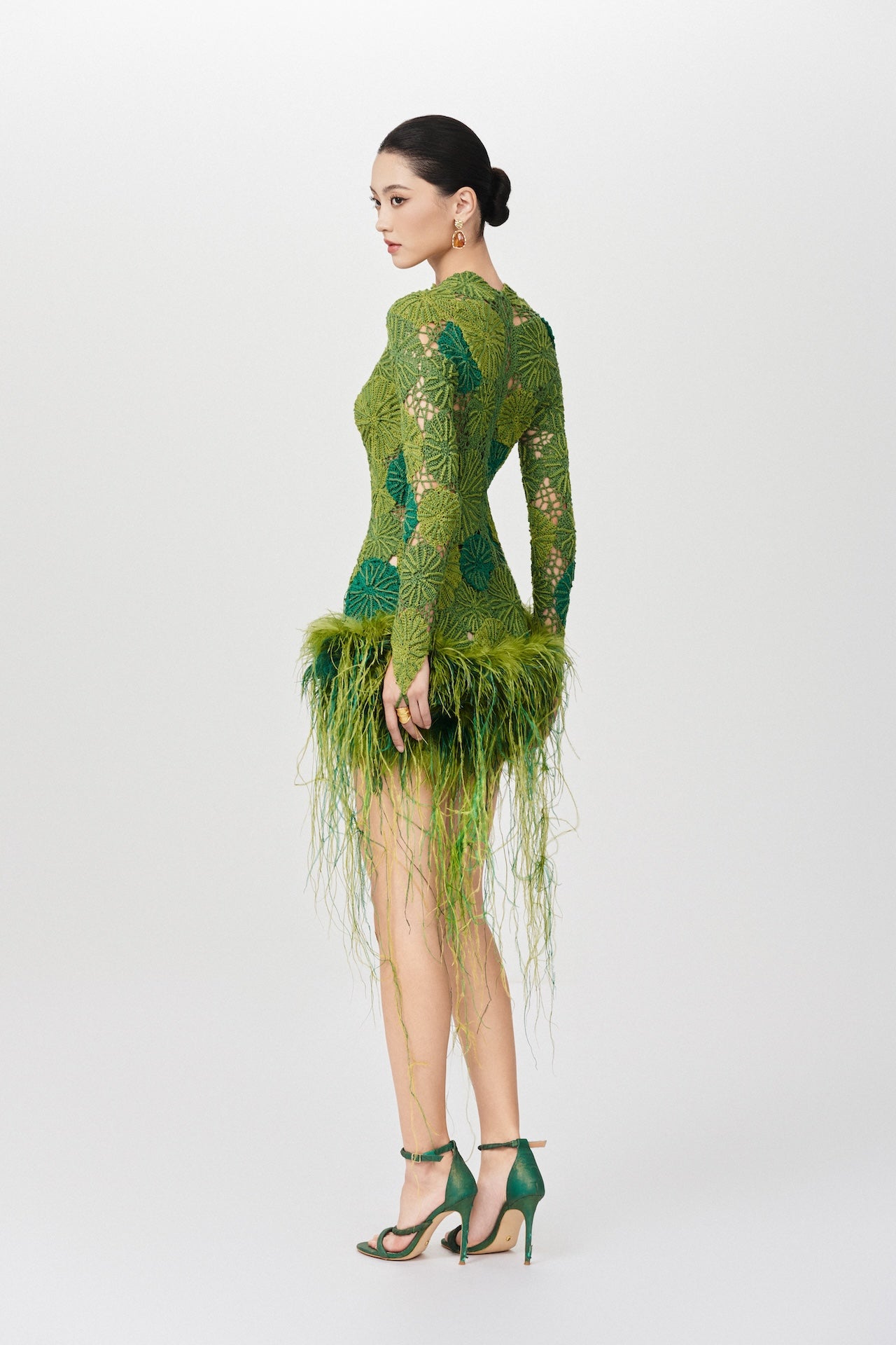 Leaf Crochet Mini Dress