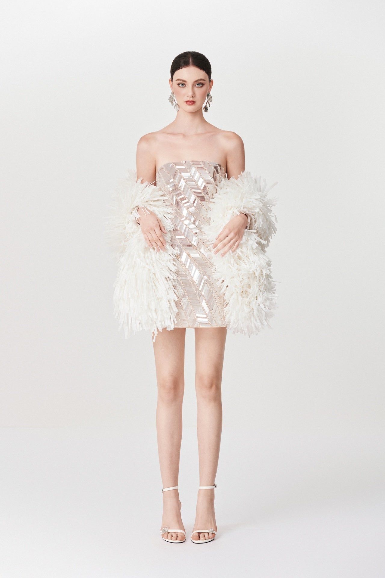 Sculpted Swan Mini Dress