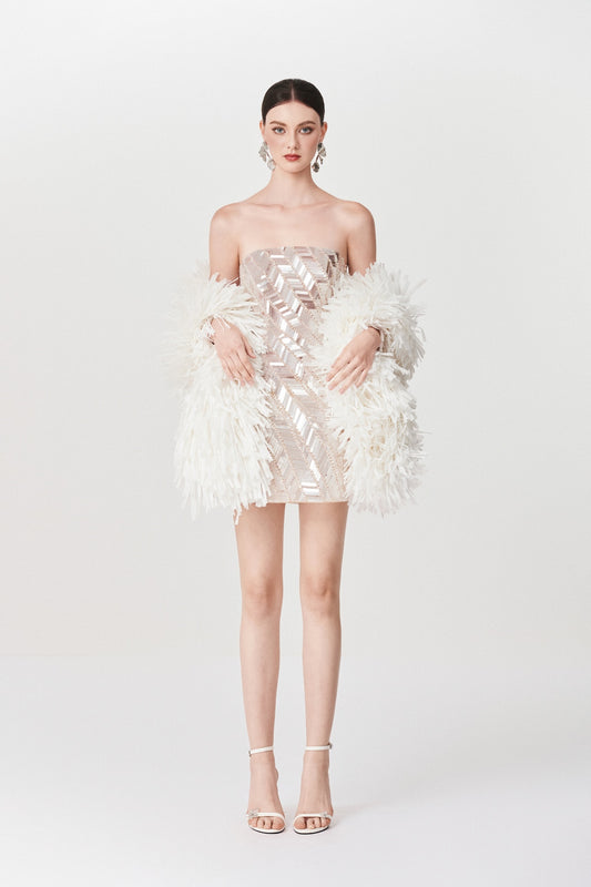 Sculpted Swan Mini Dress