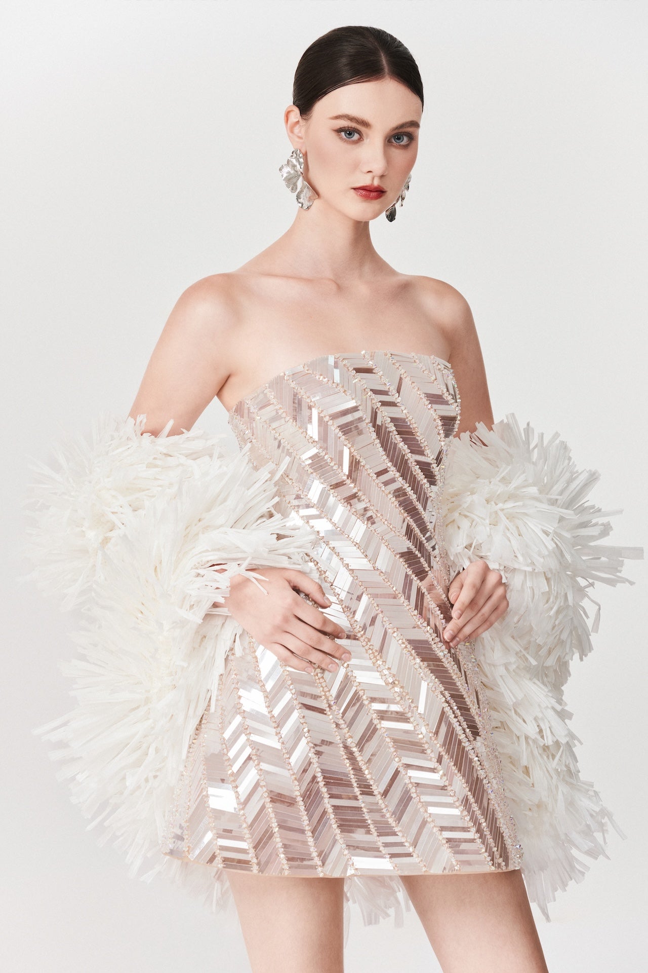 Sculpted Swan Mini Dress