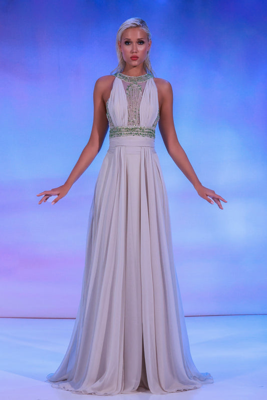 Mousseline Gown with Beaded Top