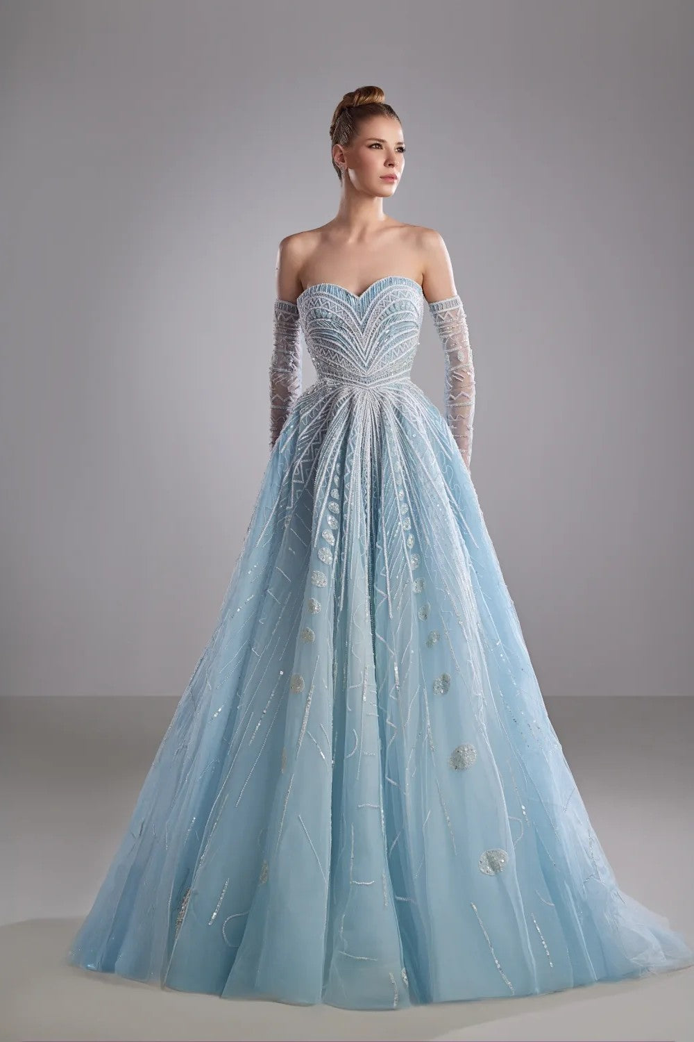 Beaded Dress with Tulle