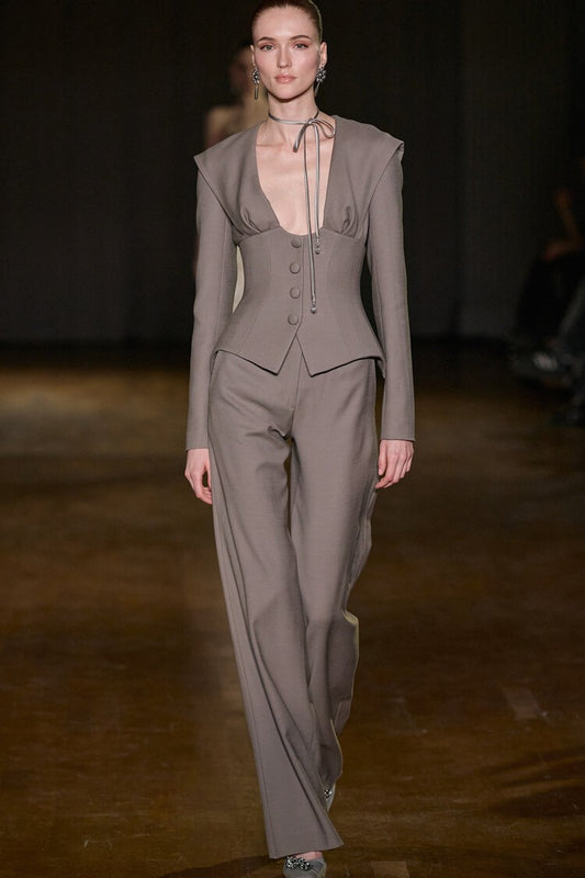 Long Sleeve Blazer and Wide Pants