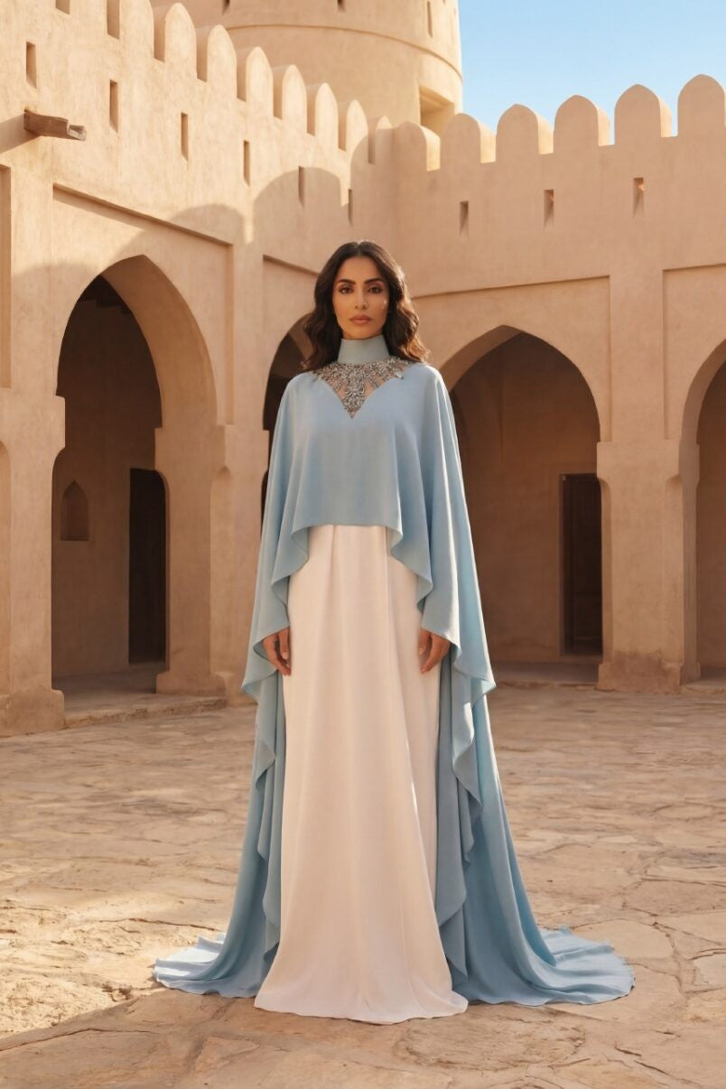 Ruffle Cape Sleeve Kaftan