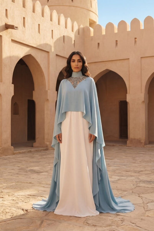 Ruffle Cape Sleeve Kaftan
