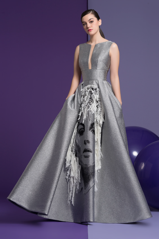 Gray Sleeveless Jennifer Gown