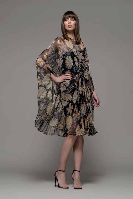 Floral Pleated Lumber Dress