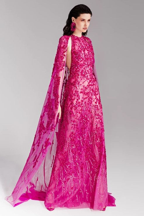 Beaded Fitted Gown
