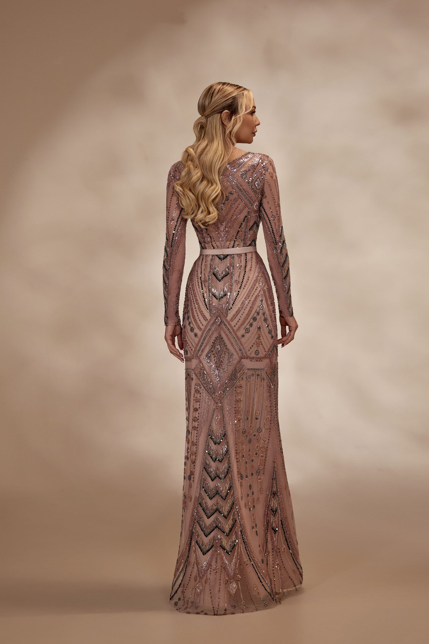 Fully Embellished Rosewood Dress