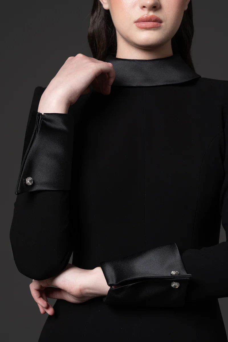 Tuxedo-Inspired Gown