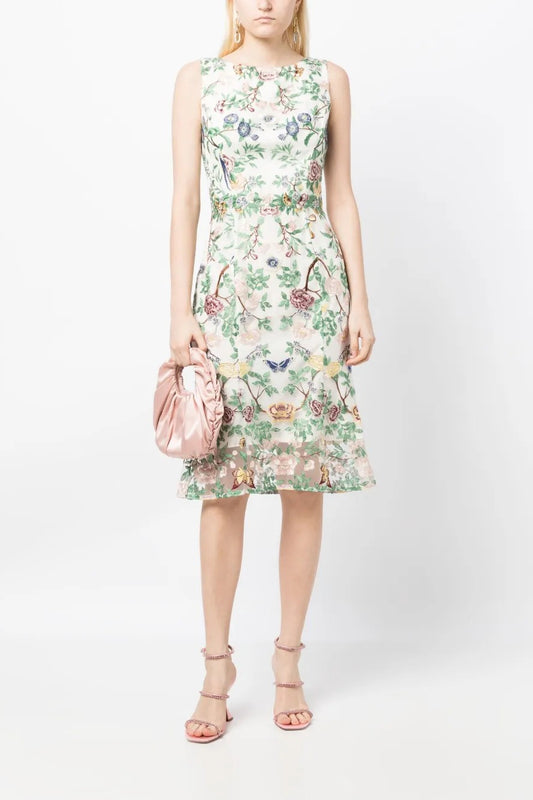 Sleeveless Floral Midi
