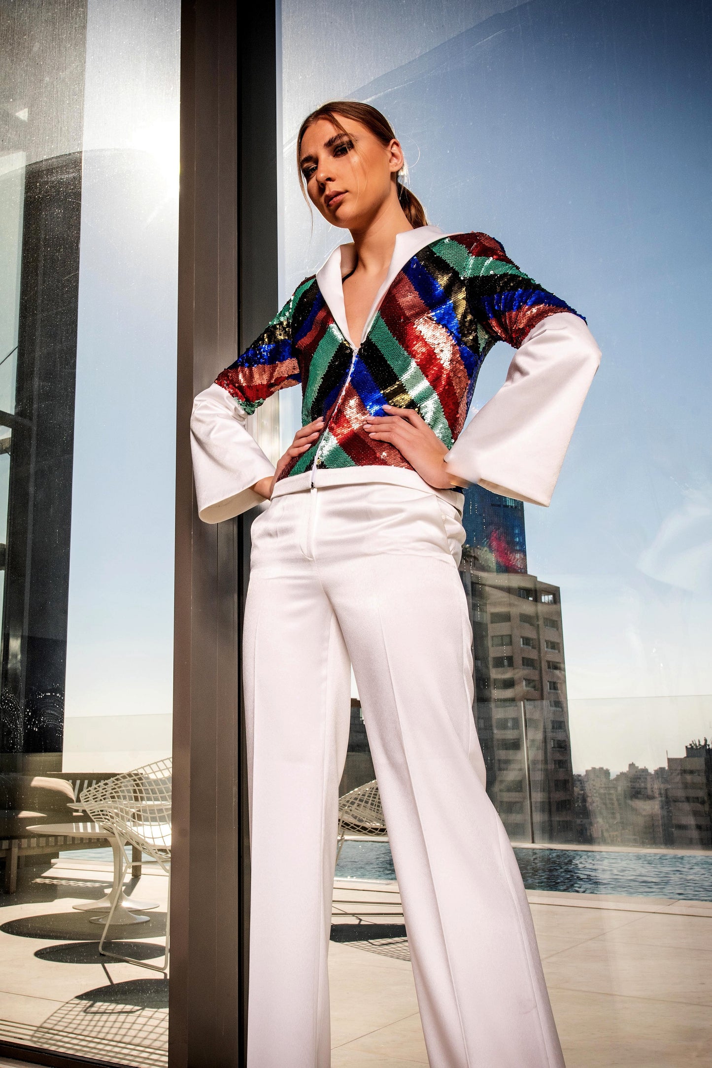White Crepe Blazer and Pants