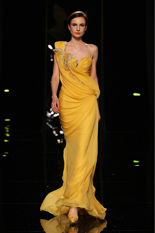 Asymmetrical Sleeve Gown