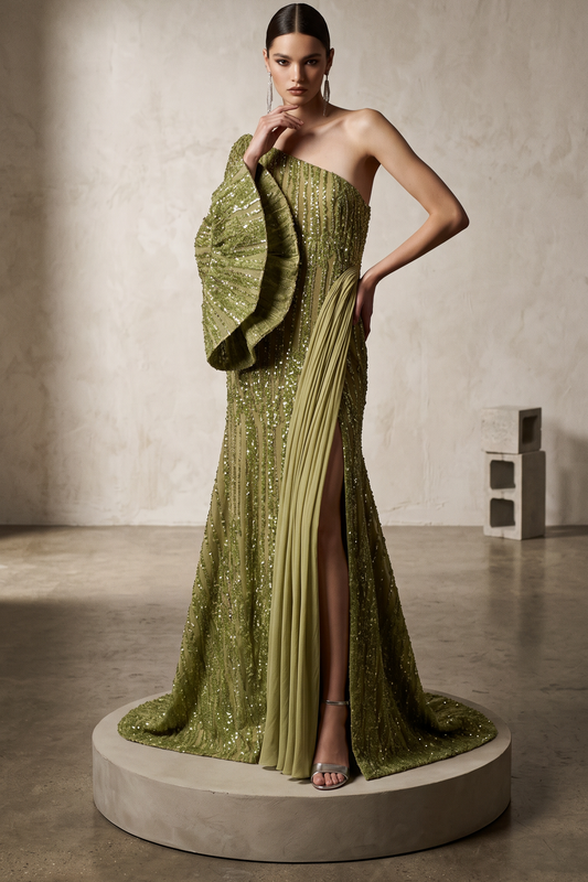 One-Shoulder Evening Gown