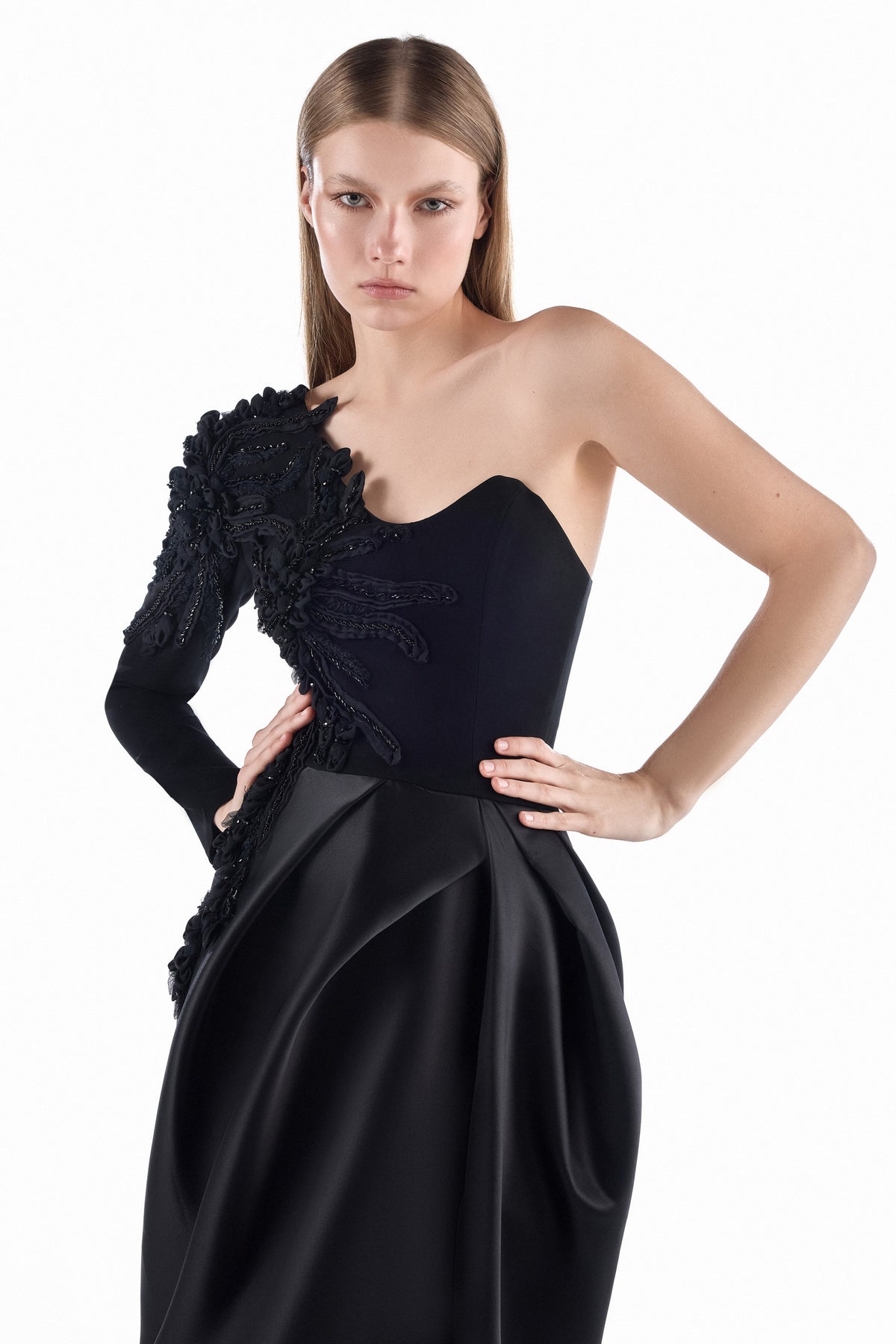 Noir Quill Envelope Gown