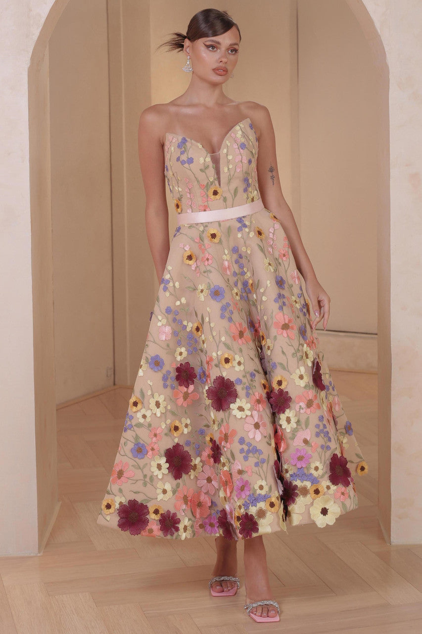 Floral Tea-Length Dress