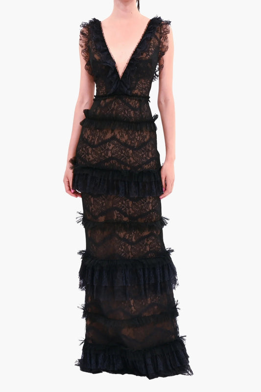 Chantilly Lace Tiered Gown