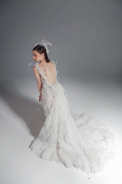 Sleeveless Feather Gown