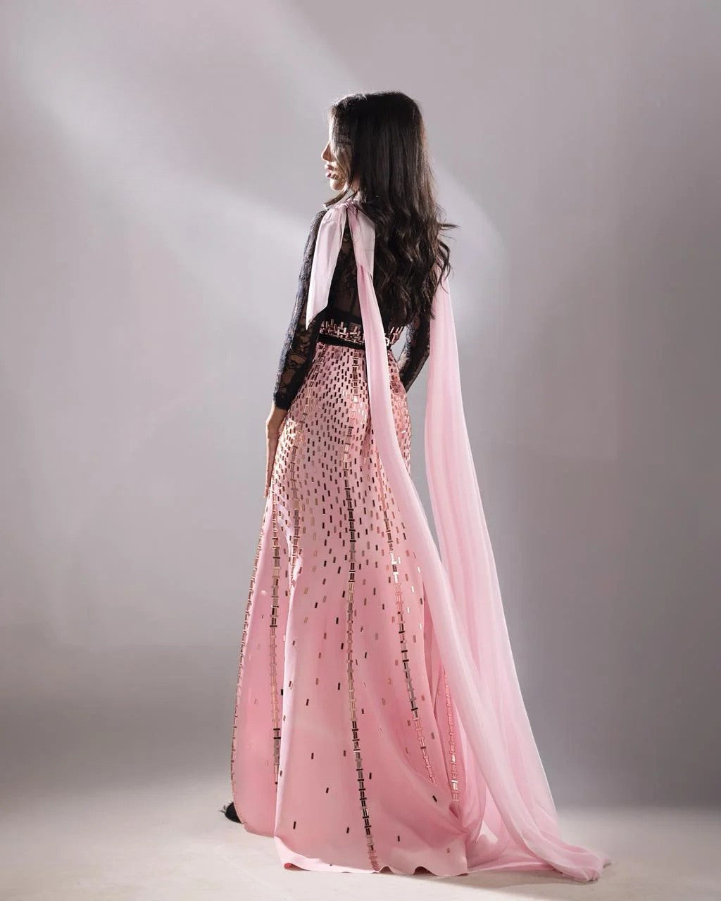 Two-Tone Lace and Beaded Gown