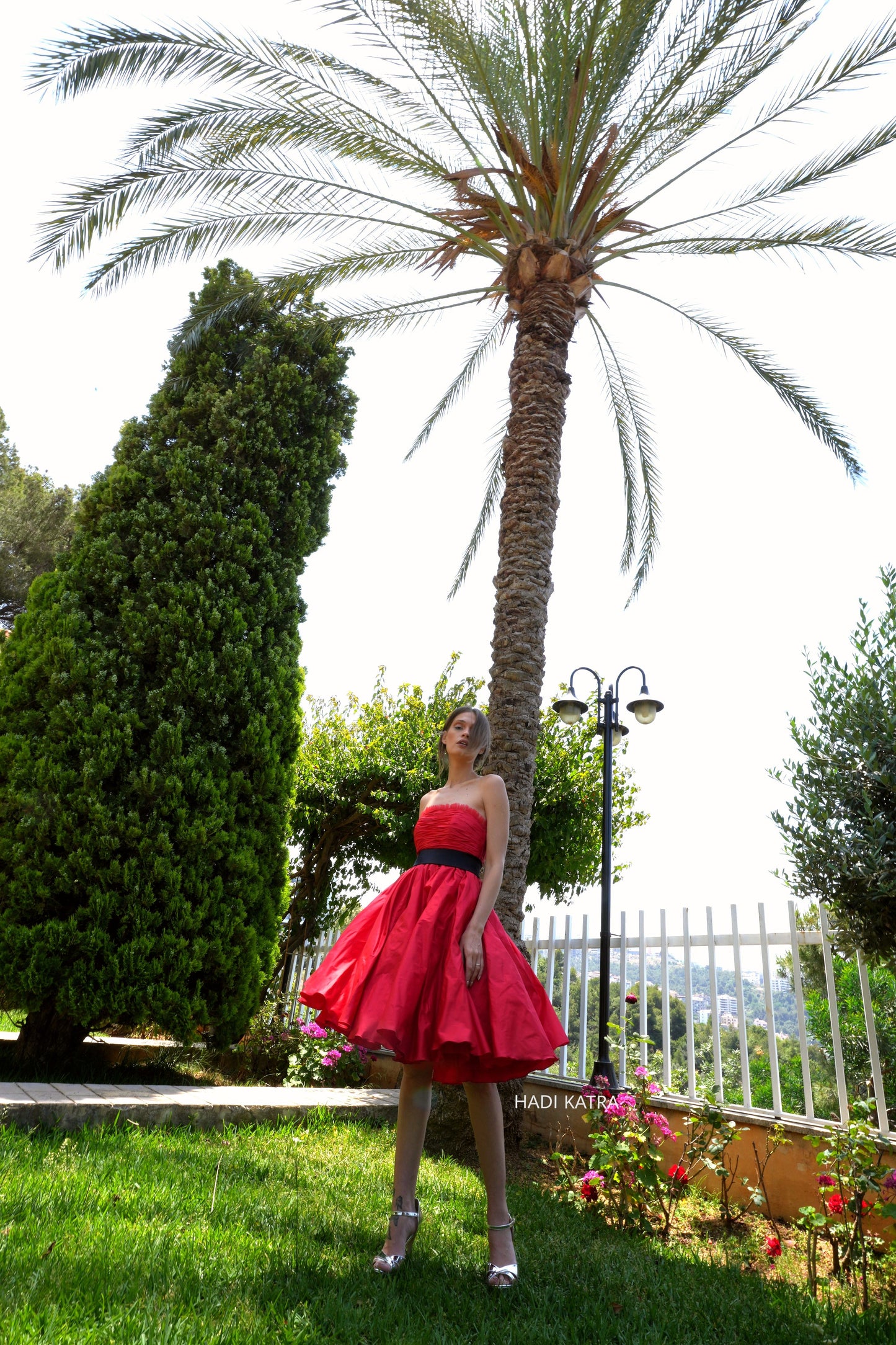 Taffeta Dress with Belt