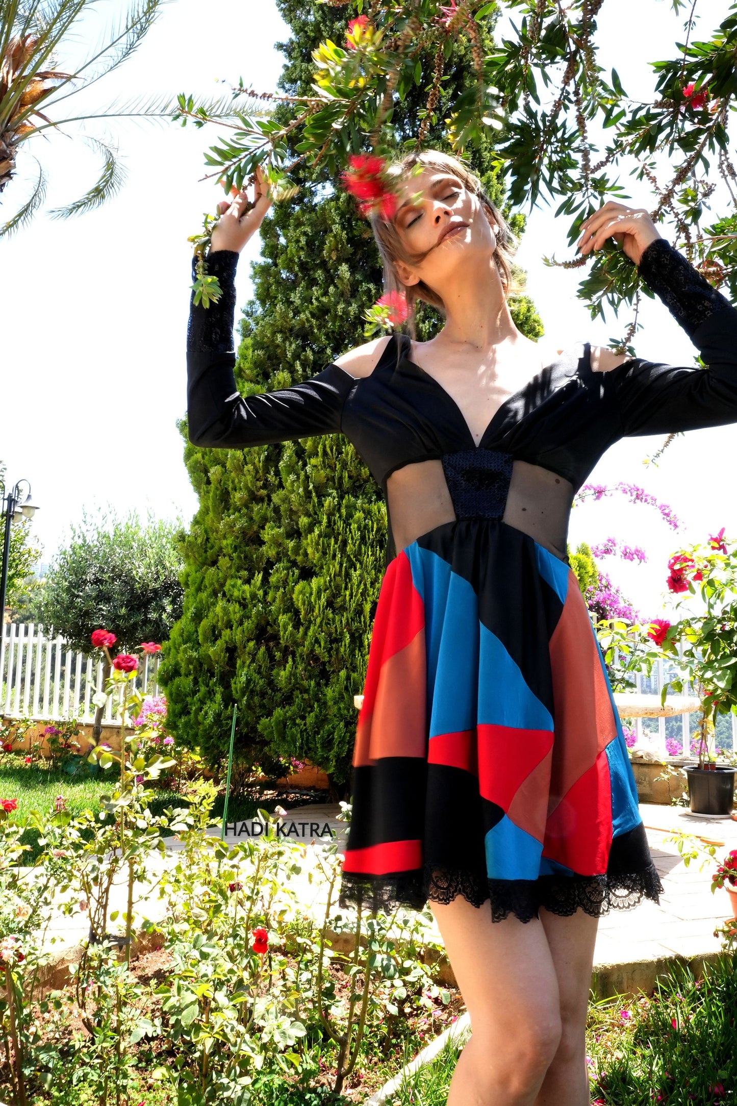 Patchwork Silk Jersey Dress