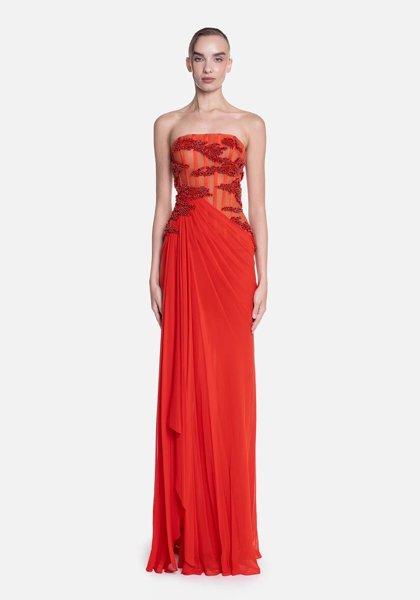 Strapless Crepe Gown