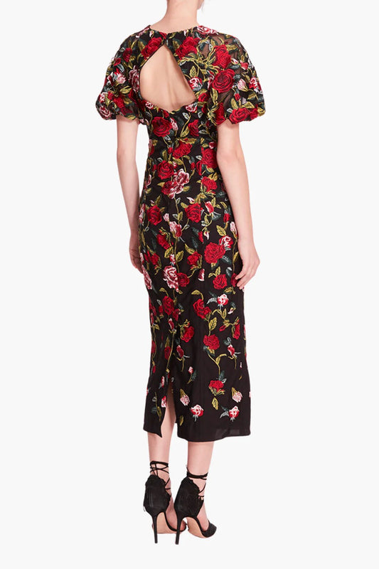 Roses Tulle Midi Dress