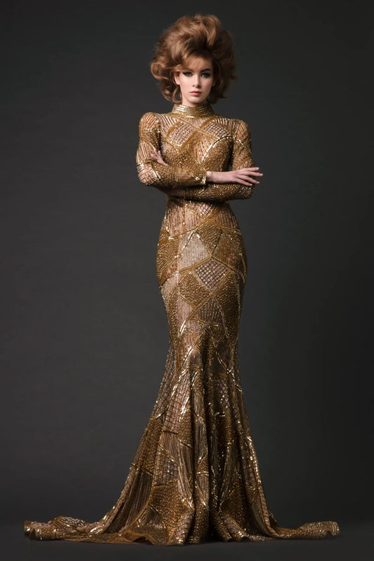 Long Sleeves Sequined Dress