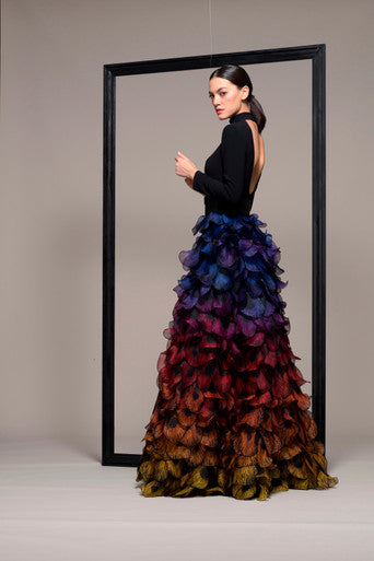 Vestido de gala multicapa