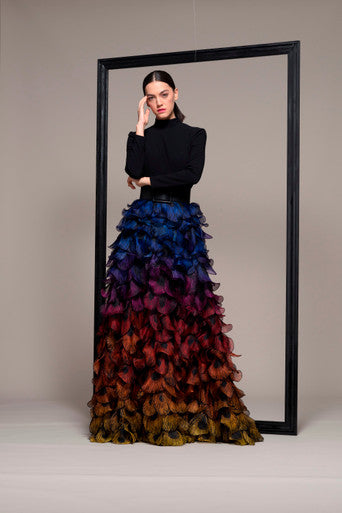 Vestido de gala multicapa