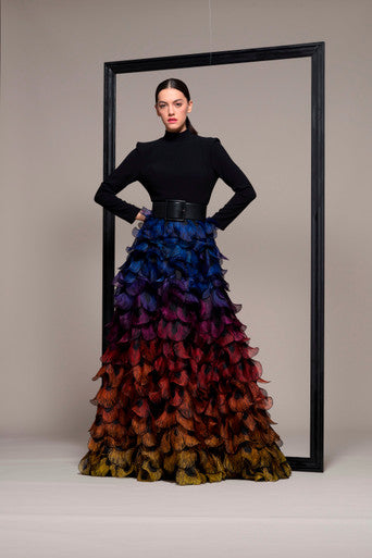 Vestido de gala multicapa