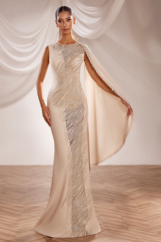Cape Sleeve Gown
