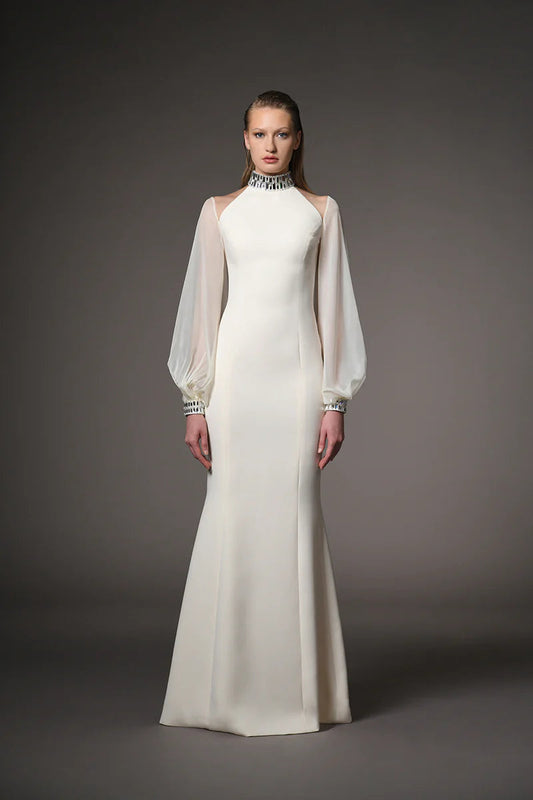 Long Puffy Sleeve Dress
