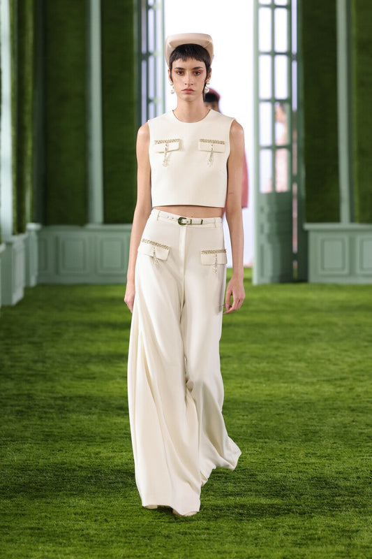 Crepe Crop Top with Pants