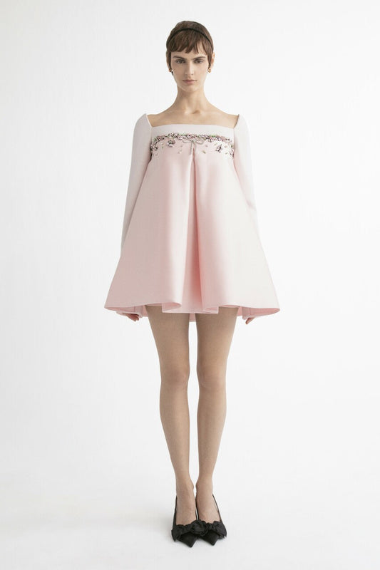 Embellished Square Neck Mini Dress