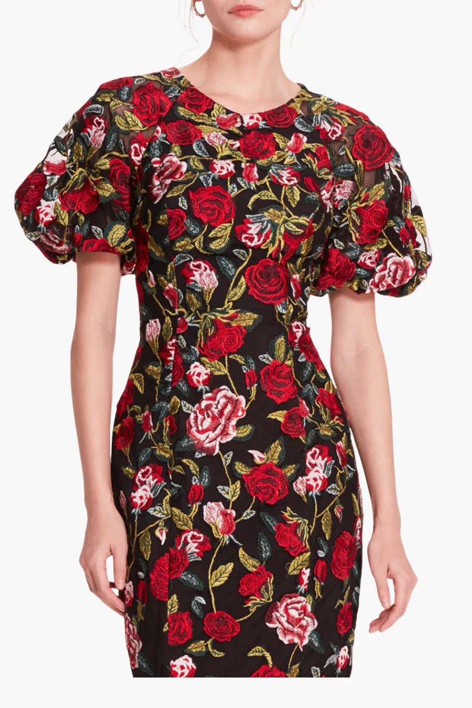 Roses Tulle Midi Dress