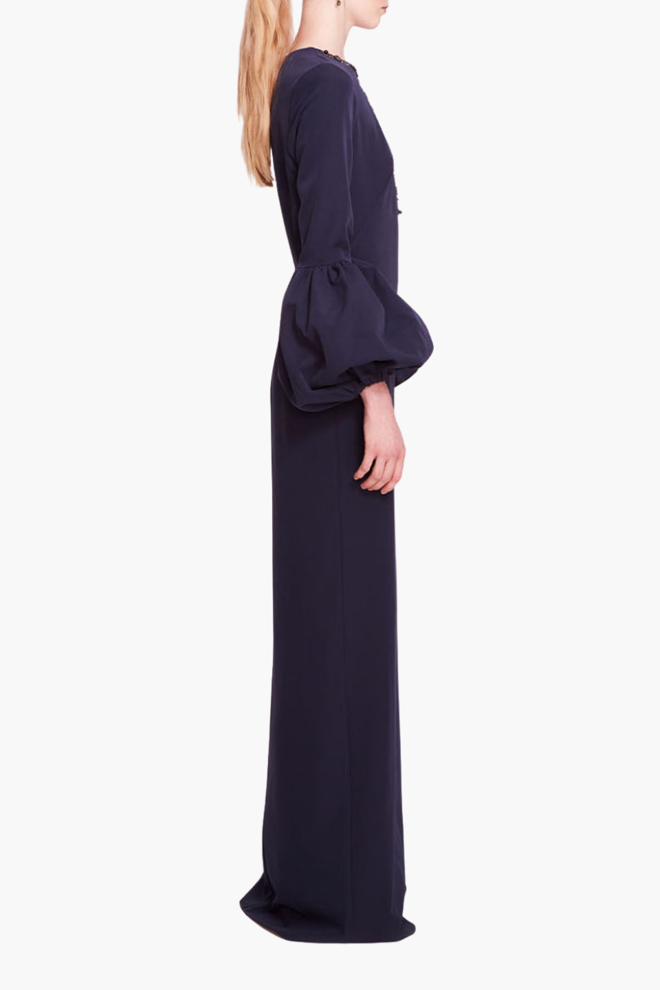 Puffed Sleeve Column Gown