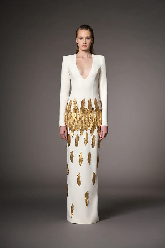 Feather Embroidery Dress
