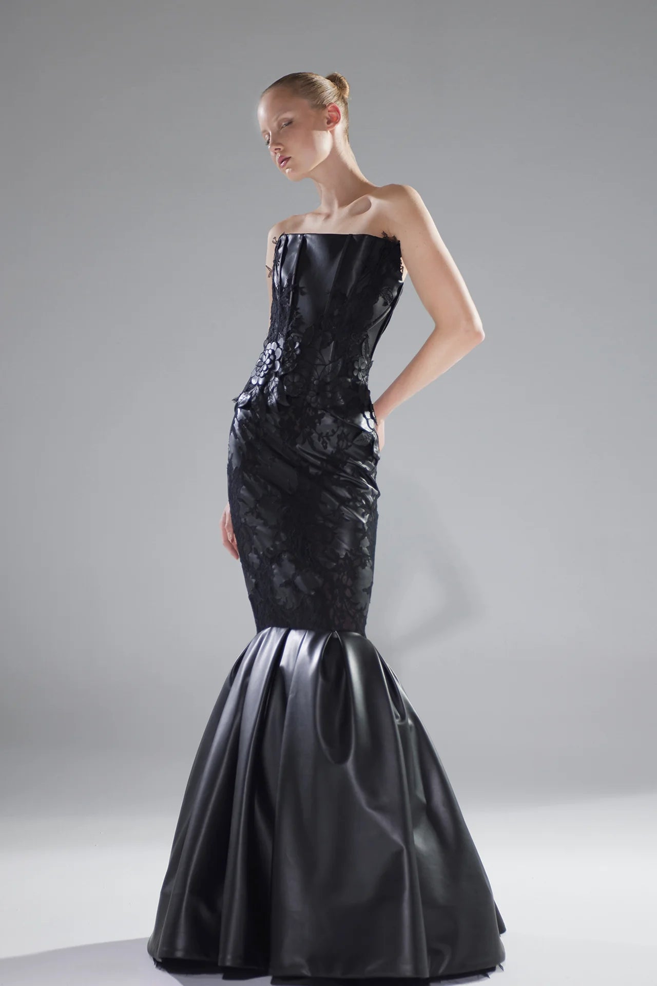 Leather Two-Piece Mermaid Gown