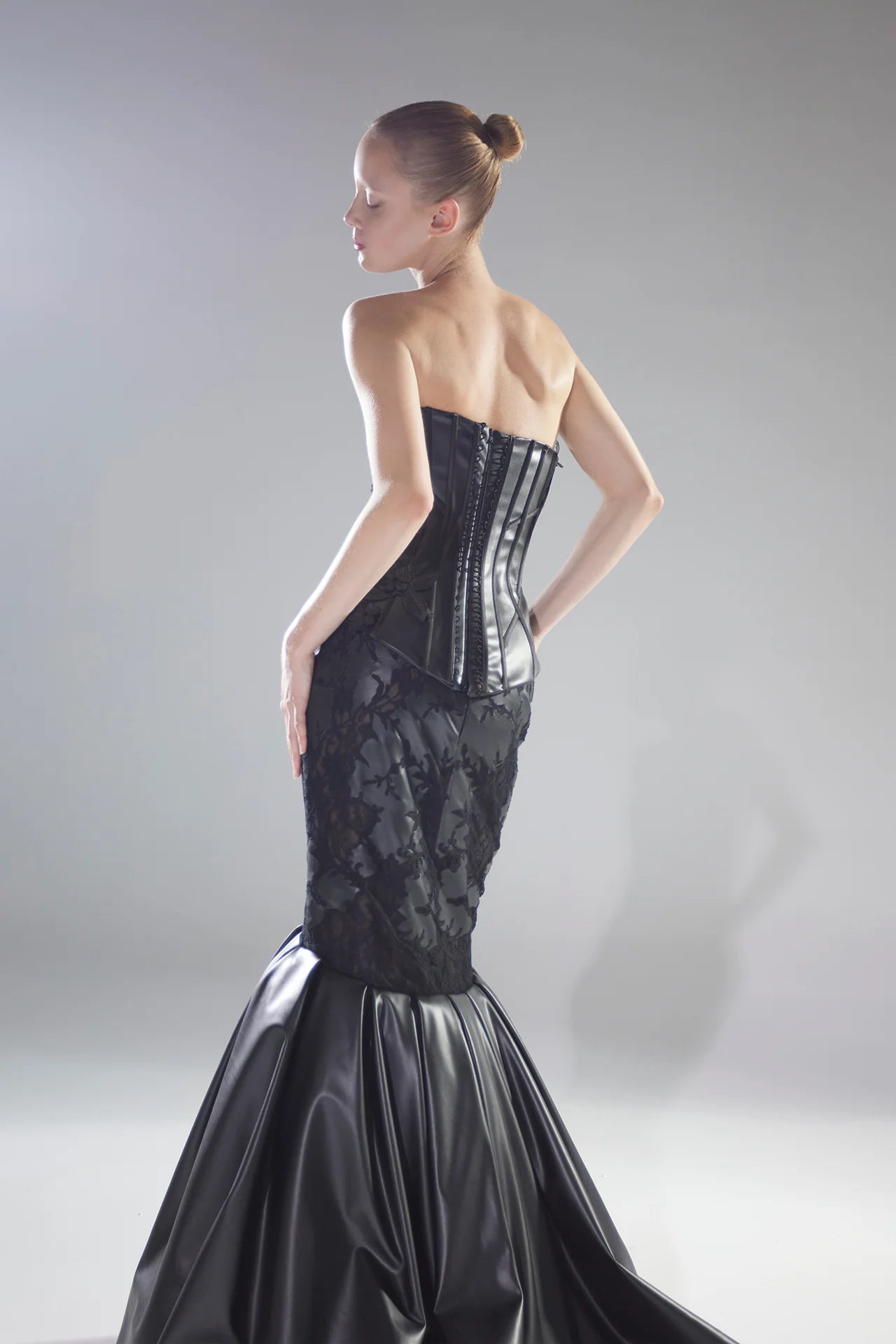 Leather Two-Piece Mermaid Gown