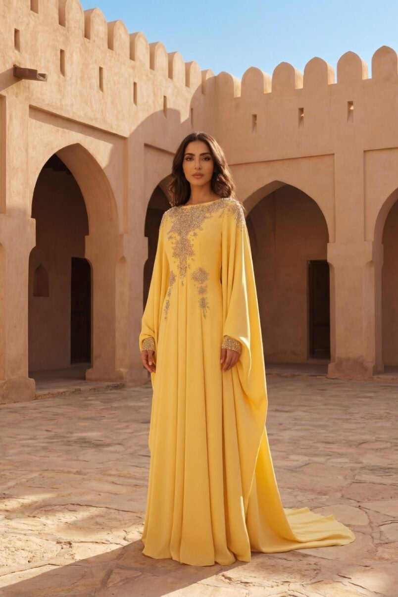 Long Cape Sleeve Kaftan