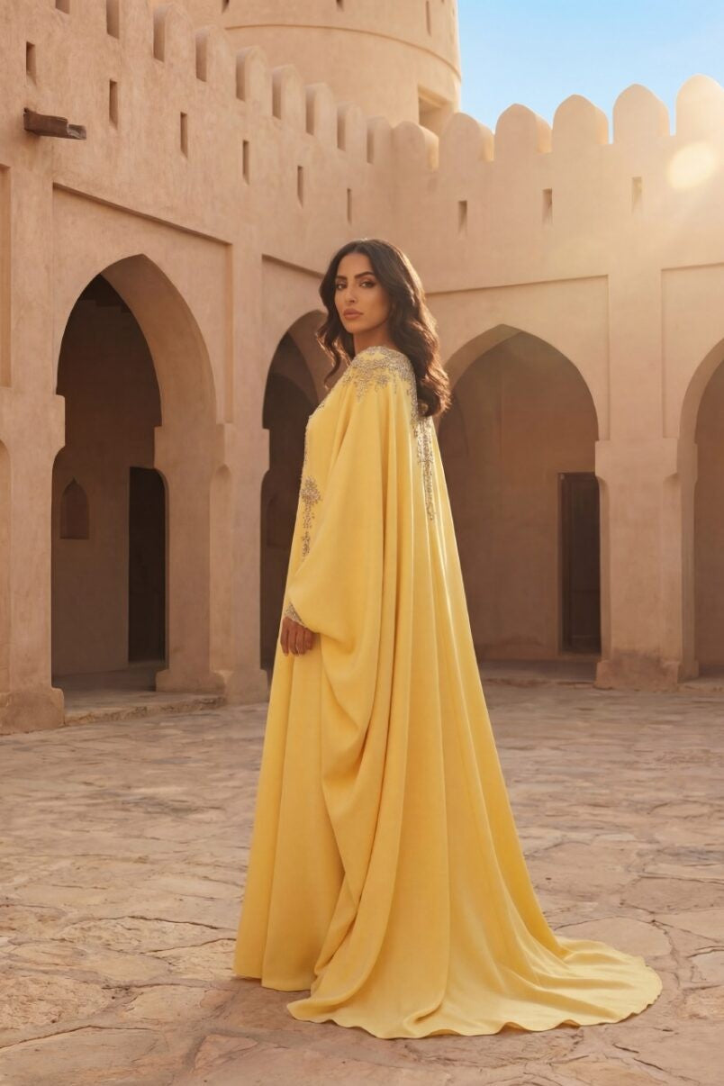 Long Cape Sleeve Kaftan